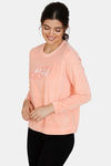 Zivame Velveteen Velour Knit Sweat-Shirt - Pink — thumbnail 2